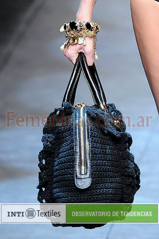 Bolso tejido crochet negro Dolce & Gabbana